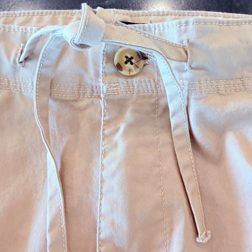 Nautica Jeans Khaki Cargo Pants Size 12 NWOT Drawstring Waist Cropped - Picture 5 of 11